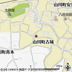 徳島県吉野川市山川町古城周辺の地図