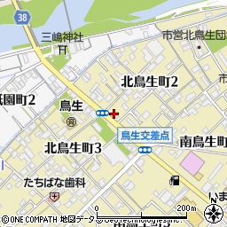 愛媛県今治市北鳥生町周辺の地図
