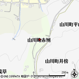 徳島県吉野川市山川町赤刎周辺の地図
