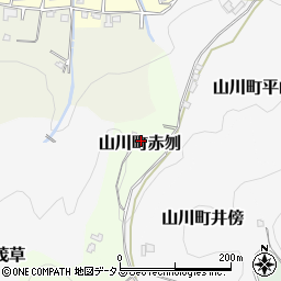 徳島県吉野川市山川町赤刎周辺の地図