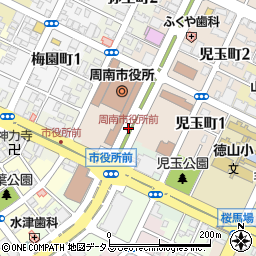 周南市役所前周辺の地図