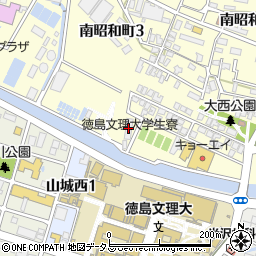 徳島文理大学学生寮周辺の地図