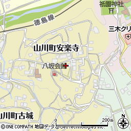 徳島県吉野川市山川町安楽寺周辺の地図