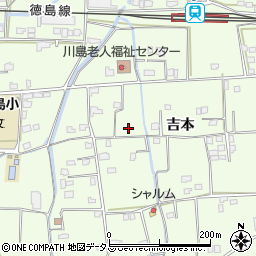 徳島県吉野川市川島町学周辺の地図