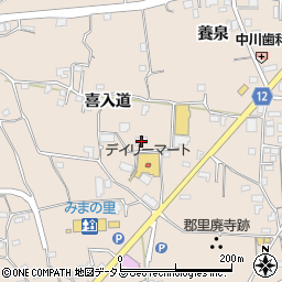 徳島県美馬市美馬町喜入道9周辺の地図