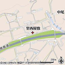 徳島県美馬市美馬町里西屋敷周辺の地図