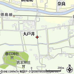徳島県吉野川市川島町学大戸井周辺の地図