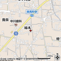 徳島県美馬市美馬町柿木周辺の地図