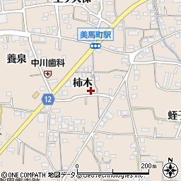 徳島県美馬市美馬町（柿木）周辺の地図
