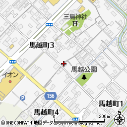 愛媛県今治市馬越町周辺の地図
