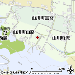徳島県吉野川市山川町山路周辺の地図