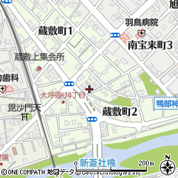 愛媛県今治市蔵敷町周辺の地図