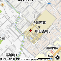 愛媛県立今治西高等学校周辺の地図