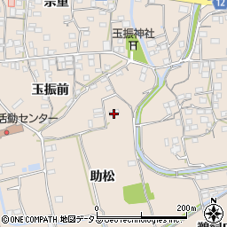 徳島県美馬市美馬町助松周辺の地図