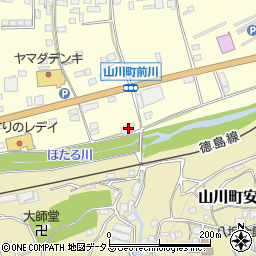 徳島県吉野川市山川町前川72周辺の地図