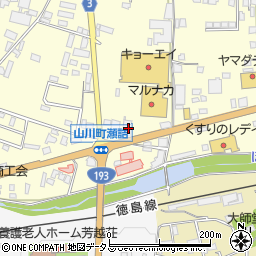 阿波銀行山川支店周辺の地図