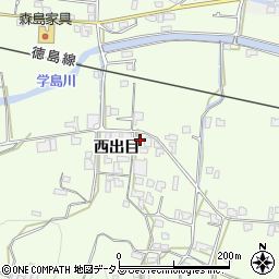 徳島県吉野川市川島町学西出目106周辺の地図