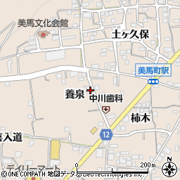 徳島県美馬市美馬町養泉周辺の地図