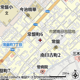愛媛県今治市常盤町6丁目3周辺の地図