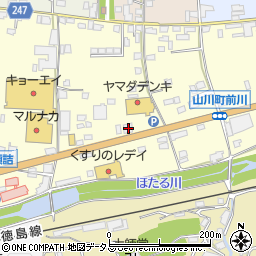 徳島県吉野川市山川町前川112周辺の地図