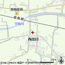 徳島県吉野川市川島町学西出目周辺の地図