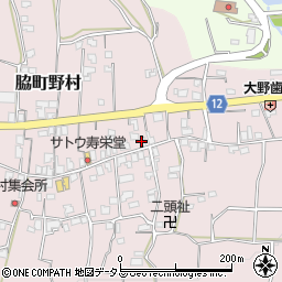 徳島県美馬市脇町野村周辺の地図