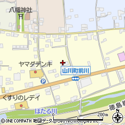 徳島県吉野川市山川町前川77周辺の地図