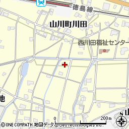 徳島県吉野川市山川町川田374周辺の地図