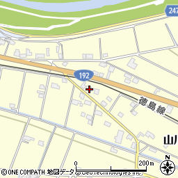 徳島県吉野川市山川町川田845周辺の地図