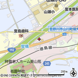 徳島県吉野川市山川町祇園1周辺の地図
