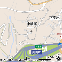 徳島県美馬市美馬町中横尾周辺の地図