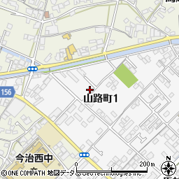 愛媛県今治市山路町周辺の地図