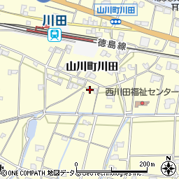 徳島県吉野川市山川町川田262周辺の地図