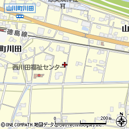 徳島県吉野川市山川町川田498周辺の地図