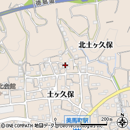 徳島県美馬市美馬町北土ヶ久保周辺の地図