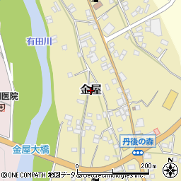 和歌山県有田川町（有田郡）金屋周辺の地図