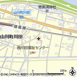 徳島県吉野川市山川町川田447周辺の地図