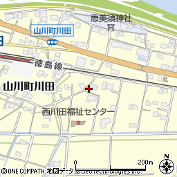 徳島県吉野川市山川町川田445周辺の地図