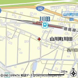 徳島県吉野川市山川町川田185周辺の地図