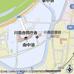 徳島県吉野川市川島町宮島（南中須）周辺の地図