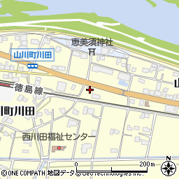 徳島県吉野川市山川町川田437周辺の地図