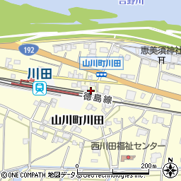 徳島県吉野川市山川町川田397周辺の地図