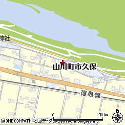 徳島県吉野川市山川町市久保84周辺の地図