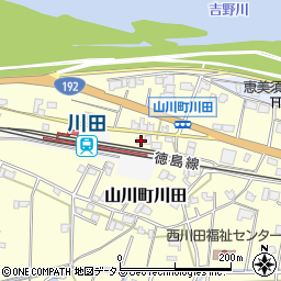 徳島県吉野川市山川町川田222-2周辺の地図