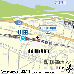 徳島県吉野川市山川町川田222周辺の地図