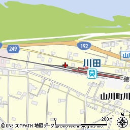 徳島県吉野川市山川町川田121周辺の地図