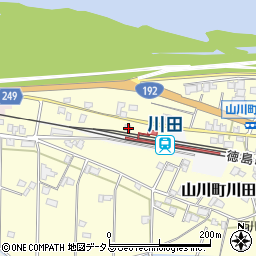 徳島県吉野川市山川町川田55周辺の地図
