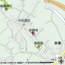 山口県防府市台道市西243周辺の地図