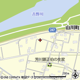 徳島県吉野川市山川町川田1154-4周辺の地図