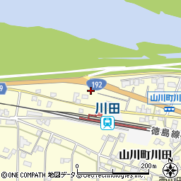 徳島県吉野川市山川町川田193周辺の地図